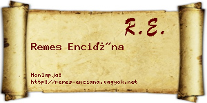 Remes Enciána névjegykártya